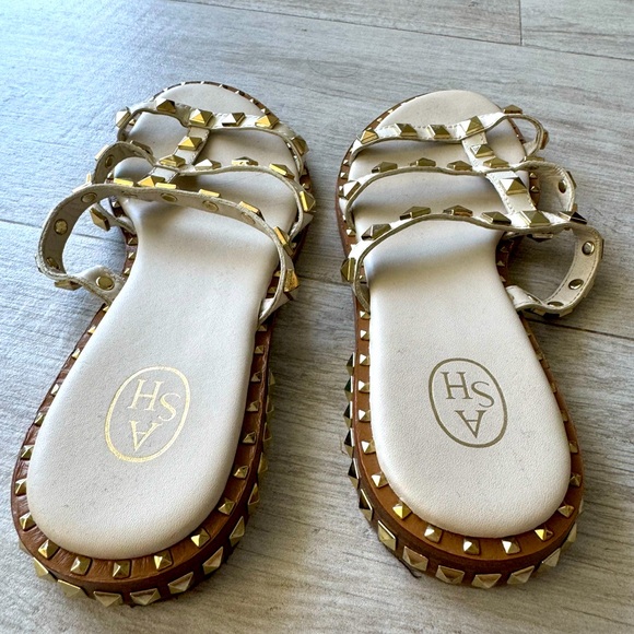 Worn once - white studded Sandals - Picture 3 of 3